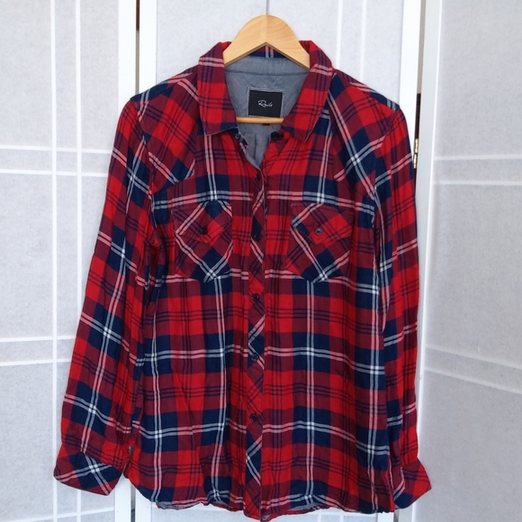 NWOT ! Rails red blue button down flannel shirt - Picture 1 of 7